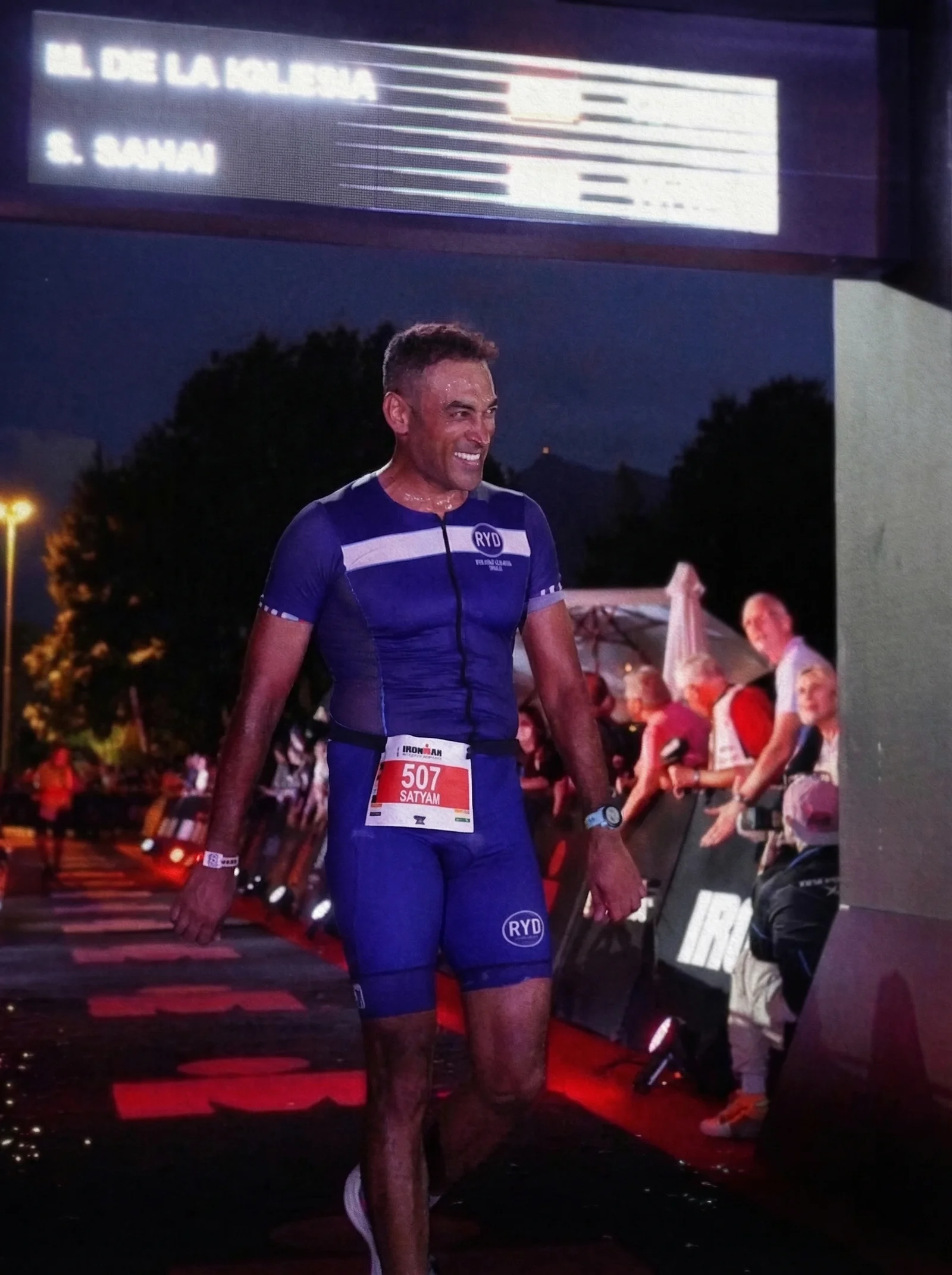 Satyam Sahai at Ironman finish line